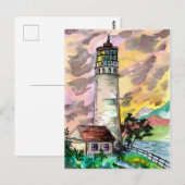vuurtoren briefkaart (Voorkant / Achterkant)