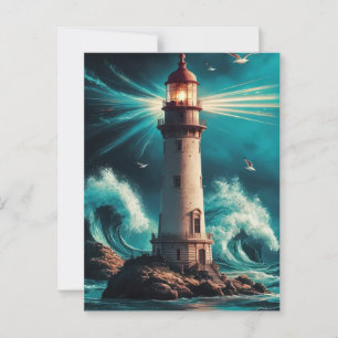 Vuurtoren Briefkaart - Nautische Kust Sce