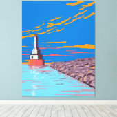 vuurtoren canvas afdruk (Insitu (Houten vloer))