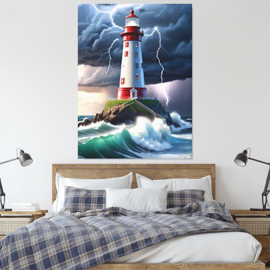 vuurtoren canvas afdruk (Insitu (Slaapkamer))