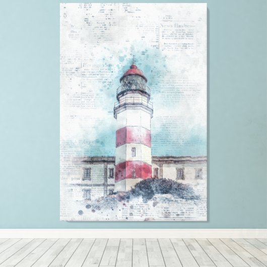 vuurtoren canvas afdruk (Insitu (Houten vloer))