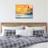 vuurtoren canvas afdruk (Insitu (Slaapkamer))