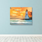 vuurtoren canvas afdruk (Insitu (Houten vloer))