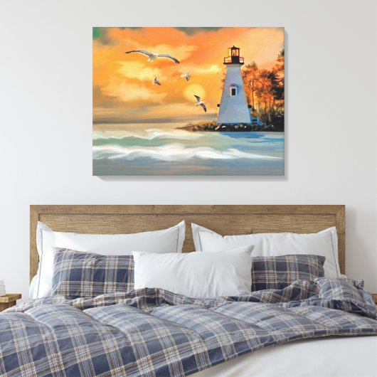 vuurtoren canvas afdruk (Insitu (Slaapkamer))