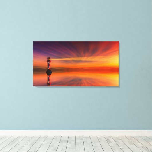 vuurtoren canvas afdruk (Insitu (Houten vloer))