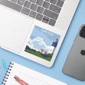Vuurtoren Cape Cod Massachusetts Sticker (Laptop met iPhone)