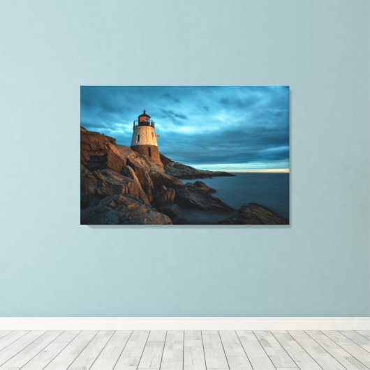 vuurtoren | Castle Hill Lighthouse Canvas Afdruk (Insitu (Houten vloer))