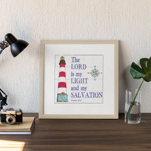 Vuurtoren de Heer is mijn licht en berging Poster