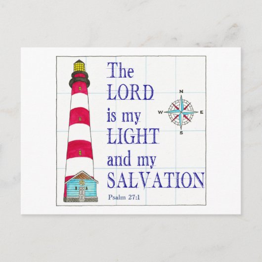 Vuurtoren De Heer is mijn licht en verlossing Briefkaart (Voorkant)