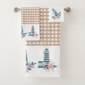 Vuurtoren en Gingham Play Bad Handdoek (Insitu)