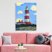 Vuurtoren en lavendervelden canvas afdruk (Insitu (Woonkamer))