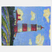 Vuurtoren en lavendervelden fleece deken (Voorkant (Horizontaal))