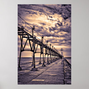 Vuurtoren en pier van Grand Haven, Grand Haven Poster
