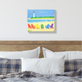 Vuurtoren en Strandstoelen Canvas (Insitu (Slaapkamer))