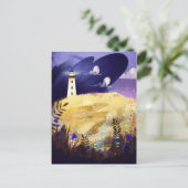 Vuurtoren en wolken briefkaart (Staand voorkant)