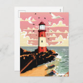 vuurtoren feestdagenkaart (Voorkant / Achterkant)