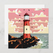  vuurtoren feestdagenkaart (Voorkant / Achterkant)