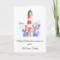 Vuurtoren Gepersonaliseerde Kerst Kaart