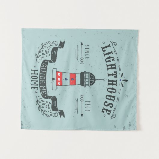 vuurtoren Gids voor thuis Poster Wandkleed (Voorkant (horizontaal))