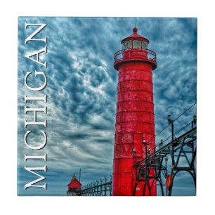 Vuurtoren Grand Haven Michigan Tegeltje