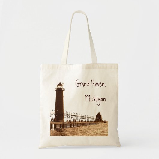 vuurtoren, Grand Haven, Michigan Tote Bag (Voorkant)