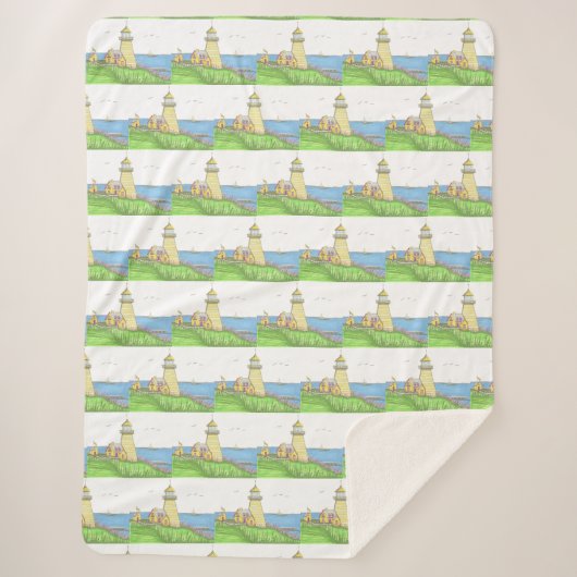 Vuurtoren Grote Sherpa Blanket Deken (Voorkant)