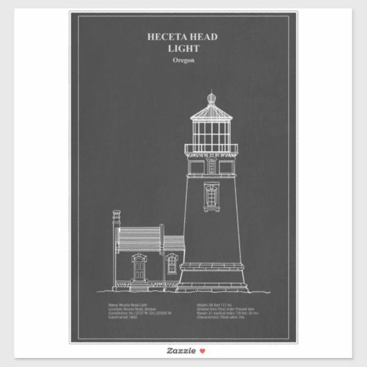 Vuurtoren Heceta Head - Oregon - PD Sticker (Vel)