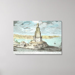 vuurtoren in Alexandrië, gebouwd door Ptolemy de Canvas Afdruk