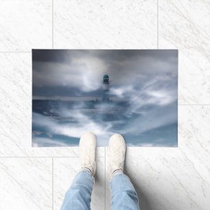 Vuurtoren in de storm - Oostzee-Zee Deurmat