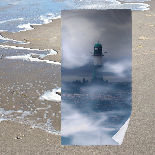Vuurtoren in de storm - Oostzee-Zee Strandlaken