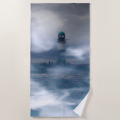 Vuurtoren in de storm - Oostzee-Zee Strandlaken (Voorkant)