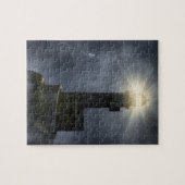 vuurtoren in een Storm Legpuzzel (Horizontaal)