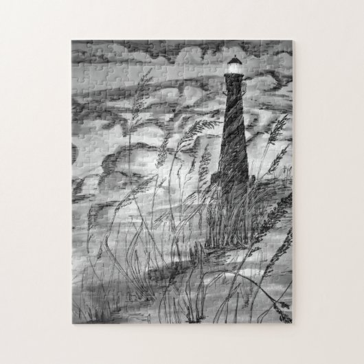 vuurtoren in het Storm Legpuzzel (Verticaal)