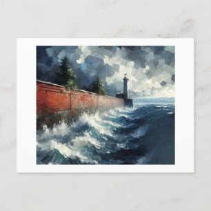 Vuurtoren in komend Storm, Briefkaart