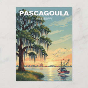 Vuurtoren in Pascagoula, Mississippi Briefkaart