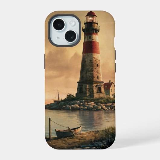 Vuurtoren iPhone 15 Hoesje (Achterkant)