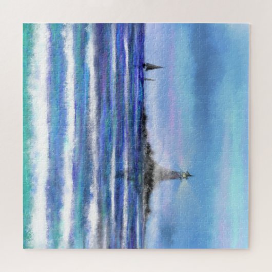 Vuurtoren Jigzaag Puzzle - Schilderen Legpuzzel (Horizontaal)