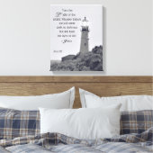 Vuurtoren Johannes 8:12 Omwikkeld doek Canvas Afdruk (Insitu (Slaapkamer))