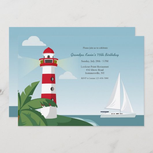 vuurtoren kaart (Voorkant / Achterkant)