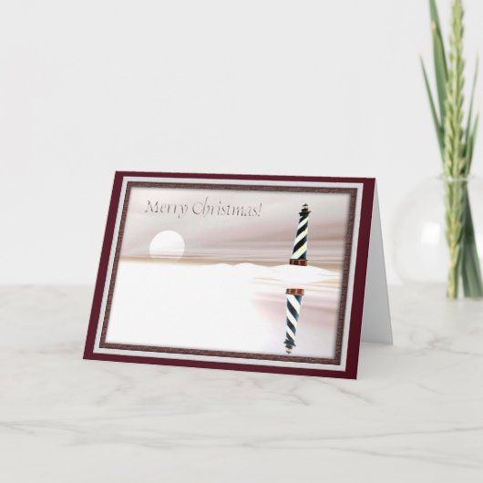 Vuurtoren, Kerstmis Feestdagen Kaart (Voorkant)