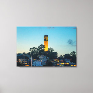 Vuurtoren Kunstprint over Californische Baai Canvas Afdruk