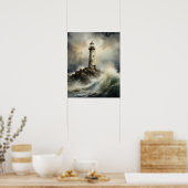 Vuurtoren Kustkunst Print Poster (Keuken)