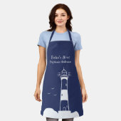 Vuurtoren Marine Blauw Schort (Gedragen)