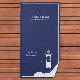 Vuurtoren Marine Blauw Strandlaken