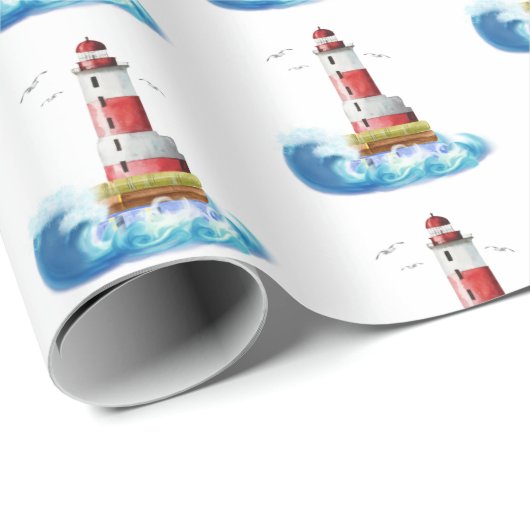 vuurtoren met golf cadeaupapier (Rol Hoek)