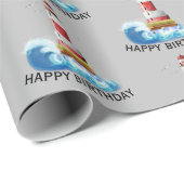 Vuurtoren met golfslag cadeaupapier (Rol Hoek)