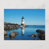 Vuurtoren met kerst en kerst feestdagenkaart (Voorkant)