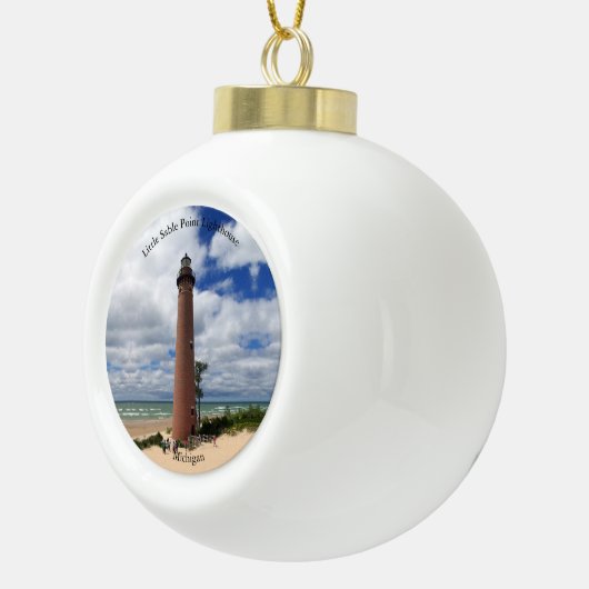 vuurtoren met klein sable-punt keramische bal ornament (Rechts)