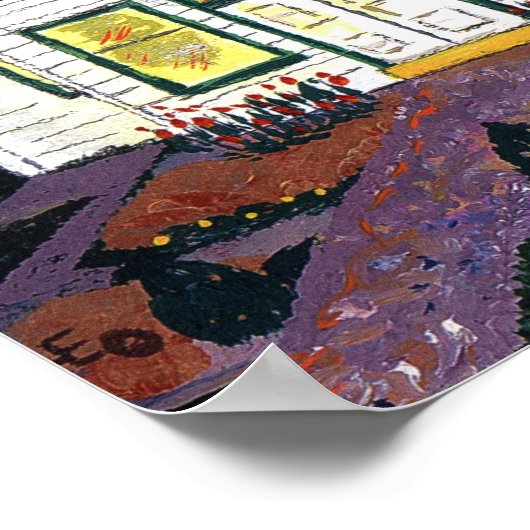 Vuurtoren met veerboot poster (Hoek)