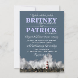 Vuurtoren Nautical Thleding Invitations Kaart
